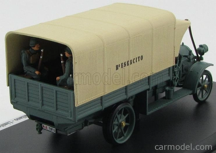 Rio-models Fiat 18bl Truck Telonato Esercito Italiano 1915 - 100th Anniversary La Grande Guerra 1:43 Vojenská Zelená