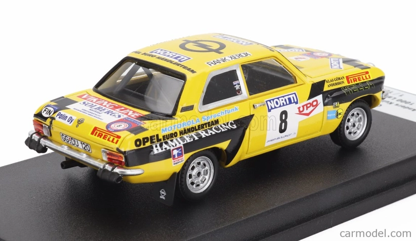 Trofeu Opel Ascona (nočná verzia) N 8 Rally 1000 Lakes 1975 Anders Kullang - Claes-goran Andersson 1:43 Žltá