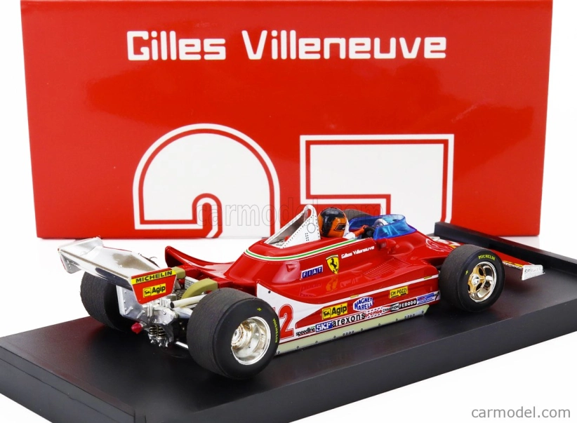 Brumm Ferrari F1 312t4 N 12 2nd Gp French Gp 1979 Gilles Villeneuve - With Driver Figure 1:43 Red