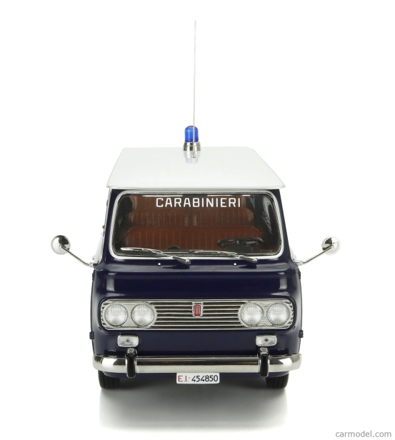 Mitica-diecast Fiat Fiat 850 Familiare Carabinieri 1970 – Interno Brown 1:18 Modrá Bílá
