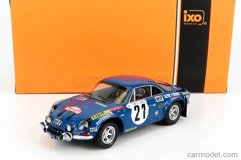 Ixo-models Renault Alpine A110 1800s N 21 Rally Montecarlo 1973 J-p.nicolas - M.vial 1:24 Blue Met