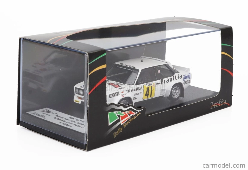 Trofeu Fiat 131 Abarth (night Version) N 1 Rally Montecarlo 1978 Patrick Lier - Jean Robert Corthay 1:43 Bílá