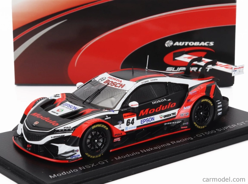 Spark-model Honda Nsx-gt Team Modulo Nakajima Racing N 64 Gt500 Trieda Super Gt 2020 Takuya Izawa - Hiroki Otsu 1:43 Čierna biela červená