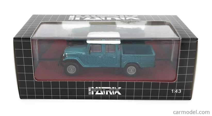 Matrix scale models Toyota Hj45 Land Cruiser Crew Cab Pick-up 1979 1:43 Zelená Bílá