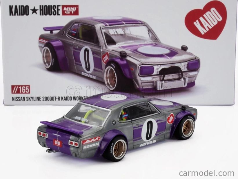 Mini-gt Nissan Skyline Gt-r (kpgc10) N 0 Kaido House Works V1 1969 1:64 striebornofialová