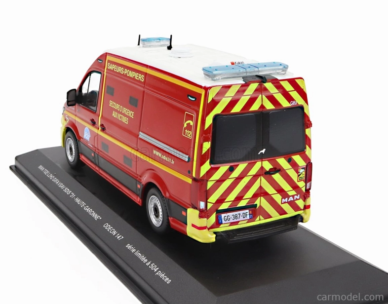 Odeon MAN Tge L2h2 Gifa Vsav Sdis 31 Haute-garonne Vehicule De Secours Et D'assistance Aux Victimes Sapeurs Pompiers 2020 1:43 Červená Biela Žltá