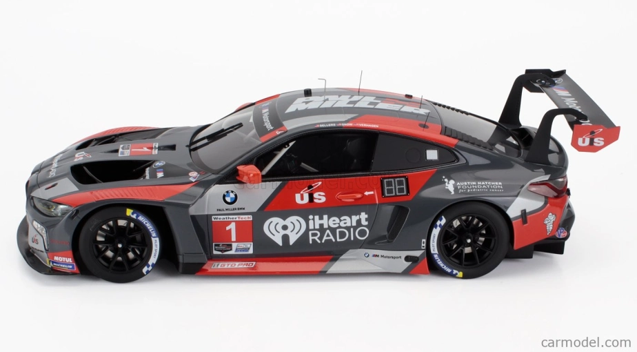 Truescale BMW radu 4 M4 Gt3 Team Paul Miller Racing N 1 12h Sebring 2024 Bryan Sellers - Madison Snow - Neil Verhagen 1:18 Sivá červená
