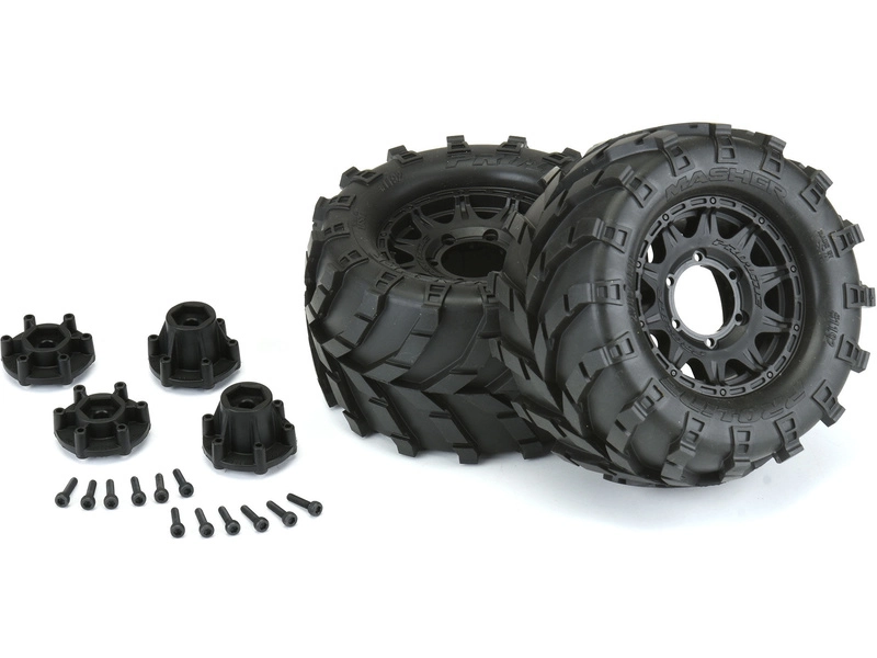Kolesá Pro-Line 2,8", pneumatiky Masher, čierny disk Raid H12 (2)