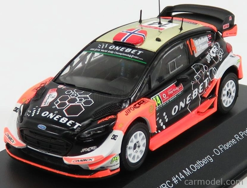 Minipartes Ford england Fiesta Wrc N 14 Rally Portugal 2017 M.ostberg - O.floene 1:43 Černá Oranžová Zlatá