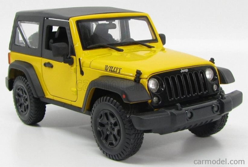 Maisto Jeep Wrangler Willys Soft-top 2014 1:18 žlto-čierna