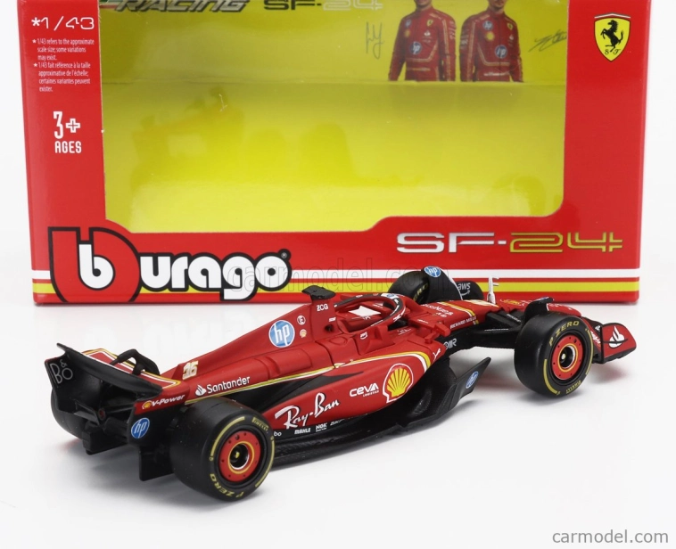 Bburago Ferrari F1 Sf-24 Team Scuderia Ferrari N 16 4th Emilia Romagna Imola Gp 2024 Charles Leclerc 1:43 červená čierna