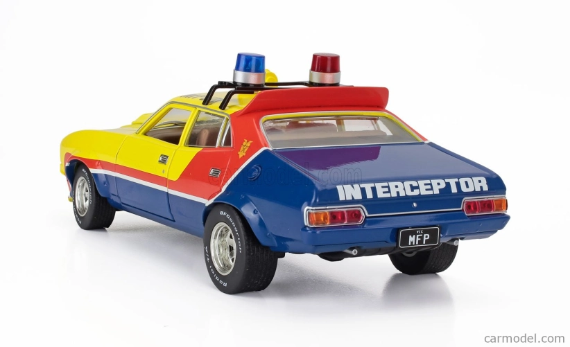 Greenlight Ford usa Falcon Xb V8 Police Interceptor Mad-max 1973 Movie - M.rockatansky The Dark One 1:18 Žltá červená modrá