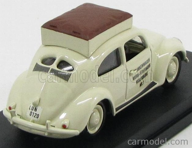 Rio-models Volkswagen Beetle Ambulance Pompieri Di Wolfsburg 1950 1:43 Biela