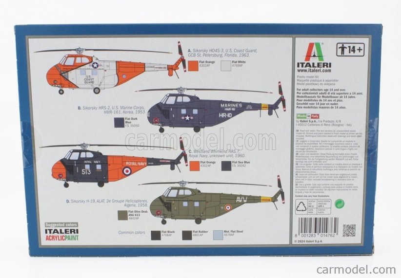 Italeri Sikorsky H04s-3 Has.7 H-19 Helicopter Usa Coast Guard 1963 1:72 /