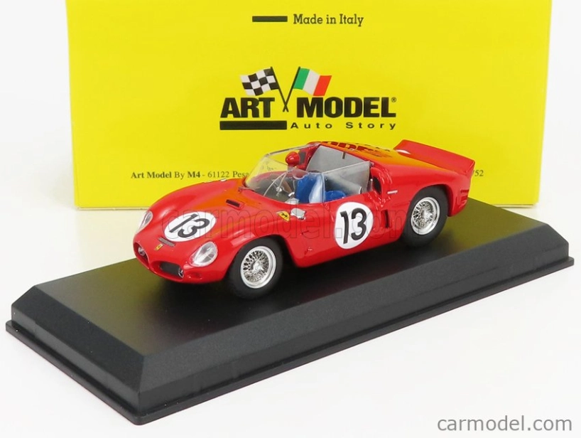 Art-model Ferrari 246sp Dino Spider 2.4l V6 N 13 Test Circuito Di Modena Before 24h Le Mans 1961 R.ginther 1:43 Červená