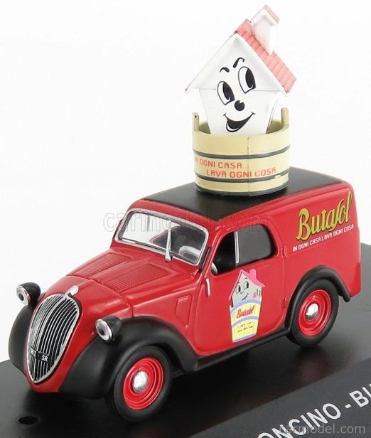 Edicola Fiat 500 Furgoncino Van Butasol 1948 1:43 Červená Černá