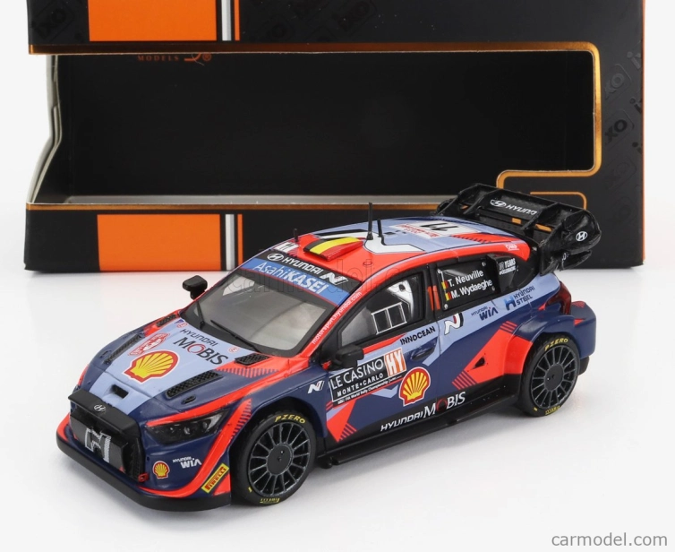 Ixo-models Hyundai I20 N Rally1 Team Shell Mobis Wrt N 11 3. Rally Montecarlo 2023 Thierry Neuville - Martijn Wydaeghe 1:43 2 Tones Blue Red