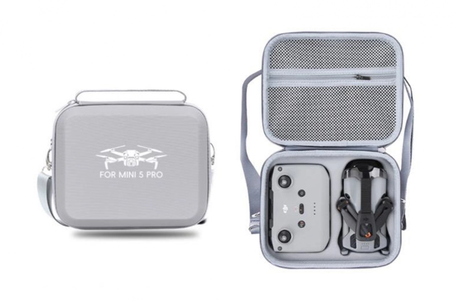 DJI Mini 5 Pro - Sivé PU puzdro na rameno pre DJI Mini 5 Pro (DJI RC-N3)
