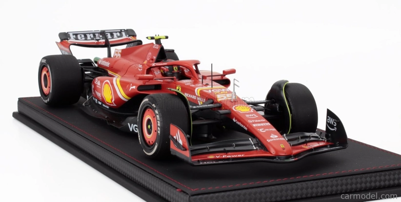 Bbr-models Ferrari F1 Sf-24 Team Scuderia Ferrari N 55 Winner Australian Gp 2024 Carlos Sainz - Con Vetrina - With Showcase 1:18 Červená Černá