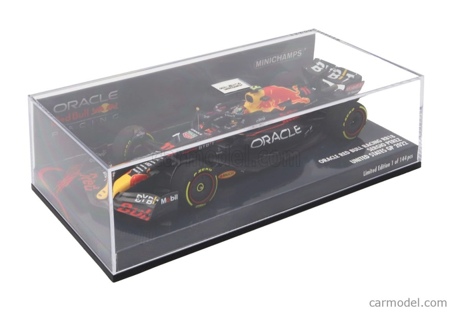 Minichamps Red bull F1 Rb18 Team Oracle Red Bull Racing N 11 Austin Usa Gp 2022 Sergio Perez 1:43 Matná modrá žltá červená
