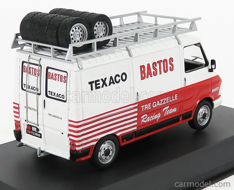 Ixo-models Fiat 242 Van Team Tre Gazzelle Bastos Texaco Rally Assistance 1984 1:43 Bílá Červená