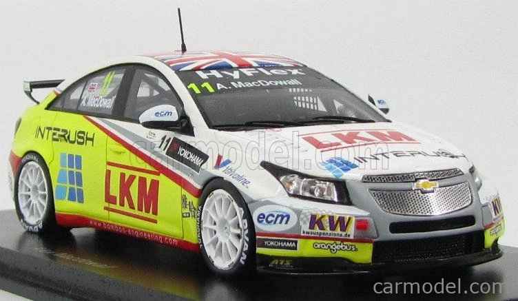 Spark-model Chevrolet Cruze 1.6t N 11 Macau Wtcc 2012 A.macdowall 1:43 Biela žltá červená