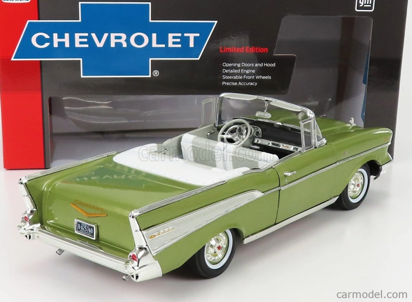 Autoworld Chevrolet Bel Air Cabriolet Open 1957 1:18 Green Met