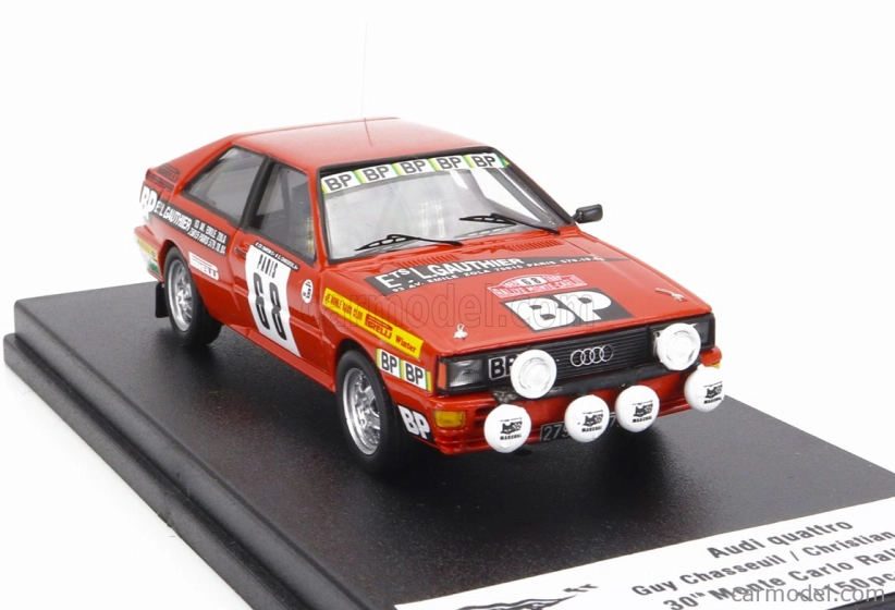 Trofeu Audi Quattro (nočná verzia) N 68 Rally Montecarlo 1982 Guy Chasseuil - Christian Baron 1:43 Červená