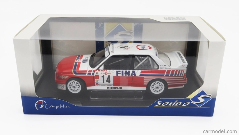 Solido BMW radu 3 (e30) N 14 Belgicko Procar 1993 Marc Duez 1:18 Červená biela
