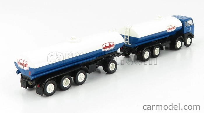 Brekina plast Fiat 690 Millepiedi Tanker Truck Olio Fiat 1960 1:87 Modrá Černá Bílá