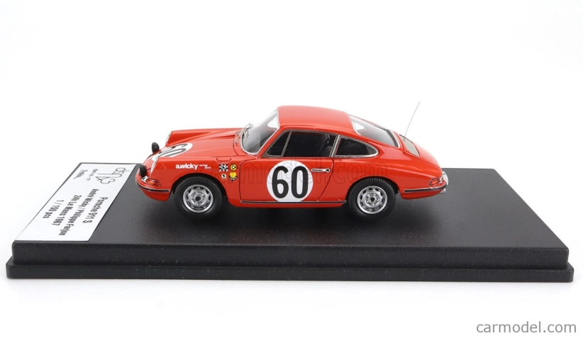 Trofeu Porsche 911s Coupe Team Farjon N 60 24h Le Mans 1967 Andre Wicky - Philippe Farjon 1:43 Orange