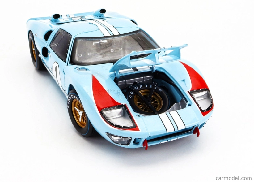 Shelby-collectibles Ford usa Gt40 Mkii 7.0l V8 Team Shelby American Inc. N 1 2nd (but Really Winner) 24h Le Mans 1966 K.miles - D.hulme 1:18 Light Blue