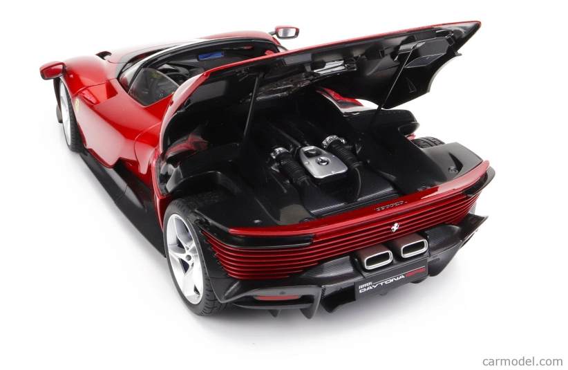 Bburago Ferrari Daytona Sp3 Spider Open Roof 2022 1:18 Rosso Magma – matná červená