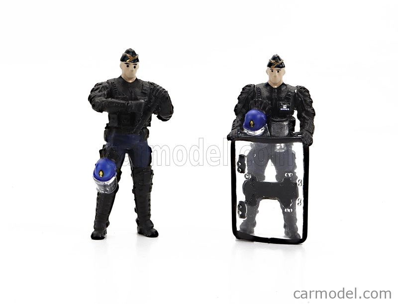 Perfex Figures Set 6x Police Gendarmes & Manifestants Gilets Jaunes Yellow Paris 1:43 Černá Modrá Žlutá