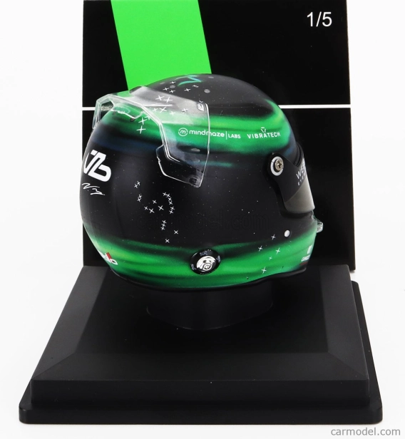Spark-model Bell helmet Casco Helmet F1 Valtteri Bottas Team Stake Kick Sauber N 77 Season 2024 1:5 Zelená Černá