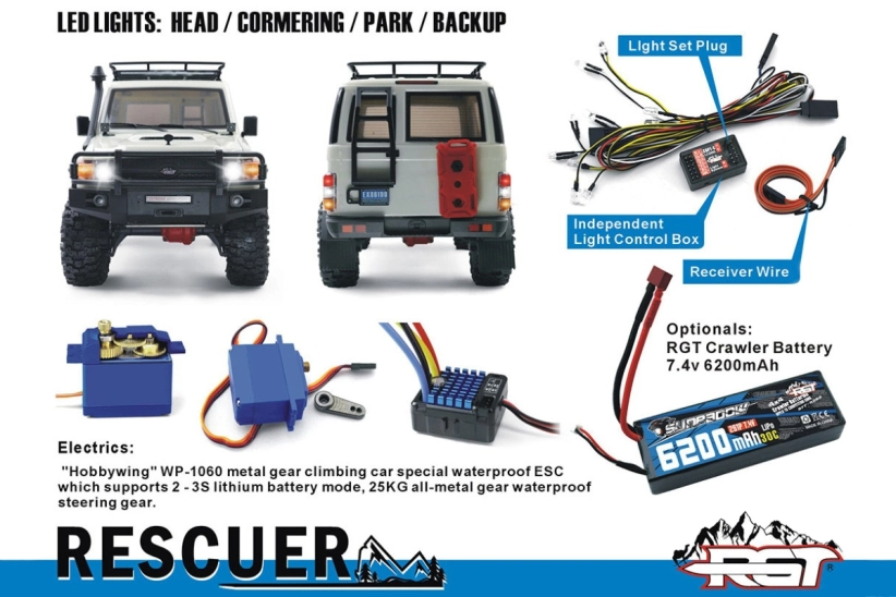 RC auto Rescuer 1/10 súprava 2,4 GHz, biela