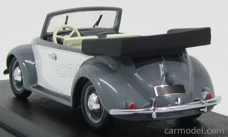 Rio-models Volkswagen Beetle Cabriolet Karmann Open 1949 1:43 sivá biela