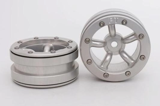 Kovové Beadlock CNC disky 1.9 PT Safari Silver/Silver, 2ks
