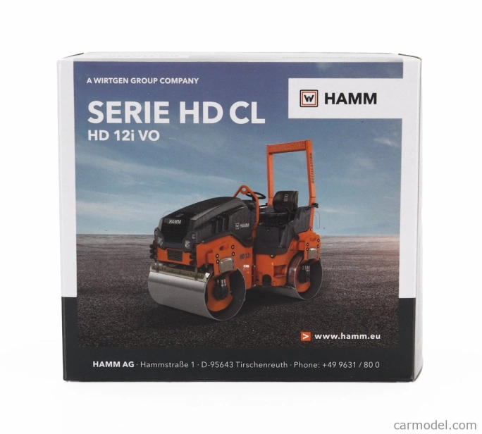 Nzg Hamm Hd 12 Vo Rullo Vibrante Bitamburo Liscio - Schiacciasassi - Stone Crusher Roll 1:50 Oranžově Šedá