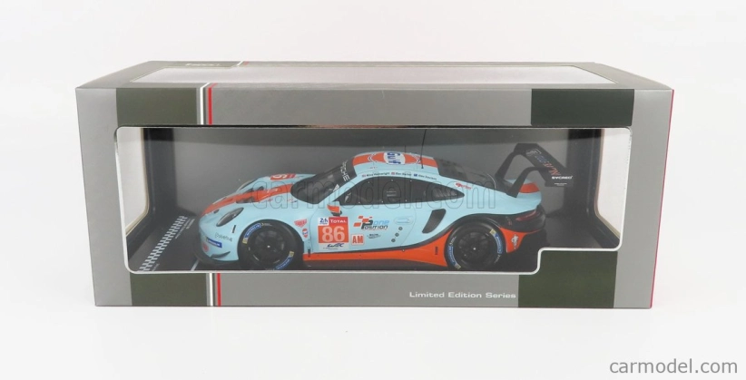 Ixo-models Porsche 911 991 Rsr 4.0l Team Gulf Racing N 86 1:18, světle modrá