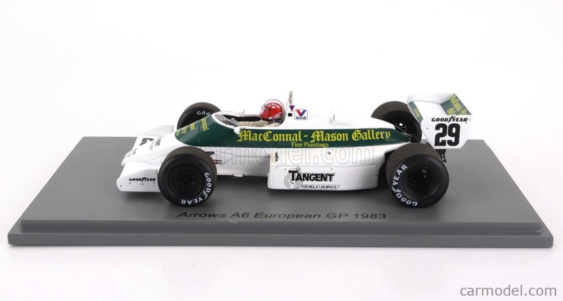 Spark-model Arrows F1  A6 N 29 European Gp 1983 M.surer 1:43 Bílá Zelená