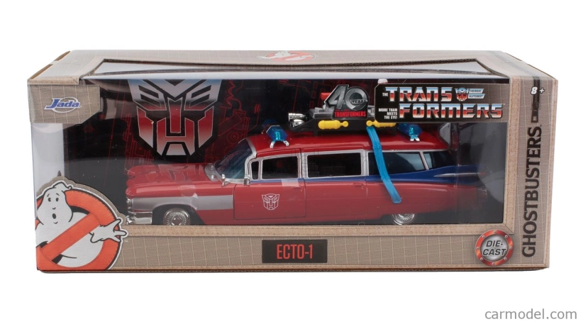 Jada Cadillac Series-62 Ecto-1 Ghostbusters Transformers 1984 1:24 Červená