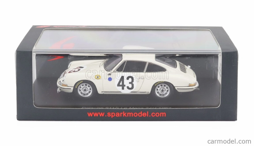Spark-model Porsche 911s 1991cc Coupe Team J.franc N 43 24h Le Mans 1967 Antony Fischaber - Jacques Dewes 1:43 Biela