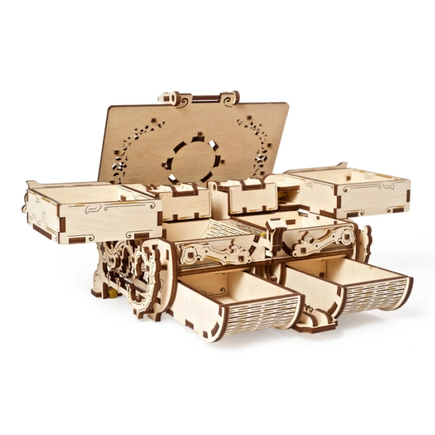 Ugears 3D drevené mechanické puzzle Antique Jewelry Box