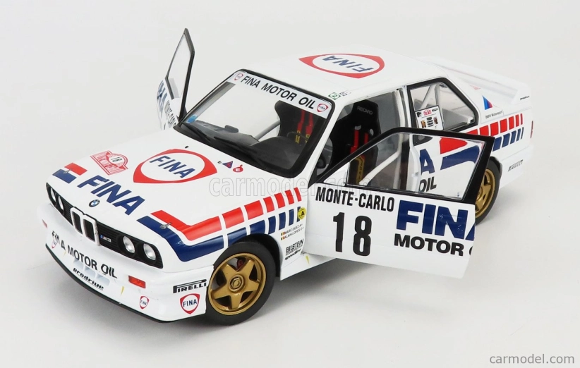 Solido BMW 3-series M3 (e30) Fina Gr.a N 18 Rally Montecarlo 1989 Marc Duez - Alain Lopes 1:18 Bílá Červená Ble