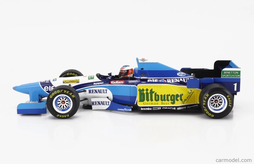 Minichamps Benetton F1 B195 Team Mild Seven Renault N 1 World Champion Winner Japan Gp With Rain Tyres Michael Schumacher 1995 1:18 Modrá Žlutá