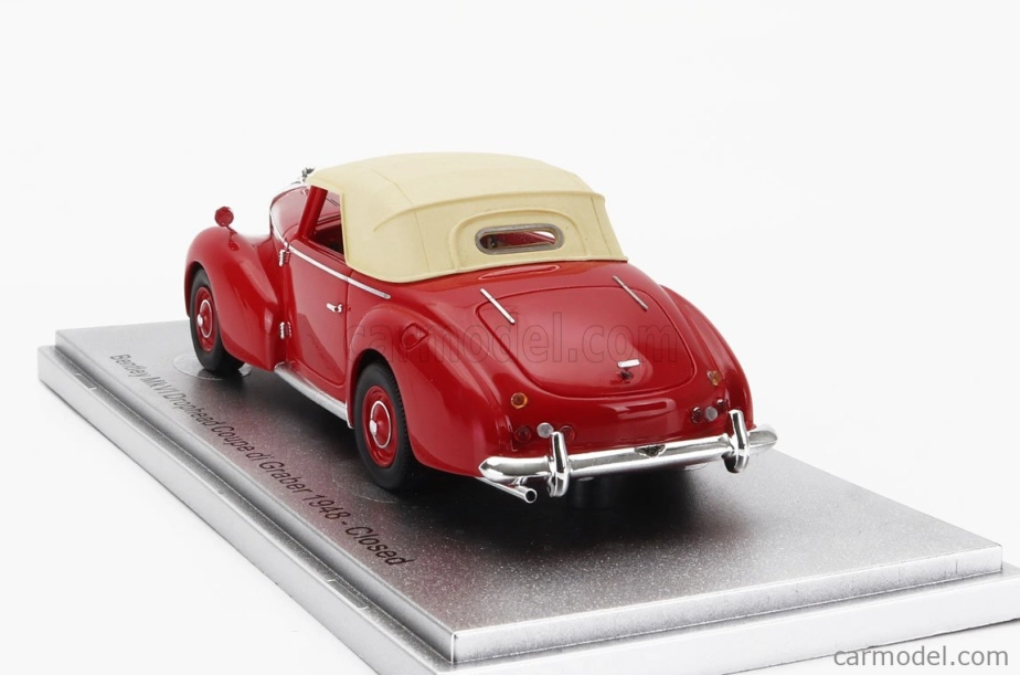 Kess-model Bentley Mkvi Drophead Coupe Graber Cabriolet Closed 1948 1:43 Red Cream