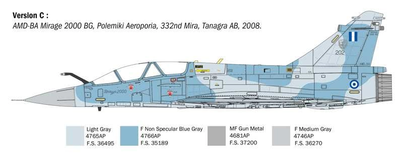 Italeri Dassault aviation Mirage 2000 B/d - French Armee De L'air - War Aircraft 1985 - Military Airplane 1:72 /