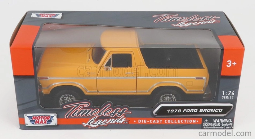 Motor-max Ford usa Bronco Hard-top Open 1978 1:24 Žlutá