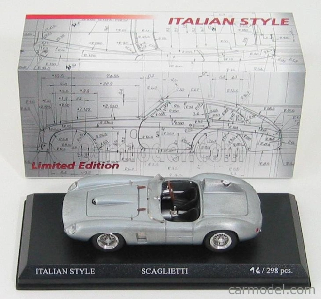 Art-model Ferrari Scaglietti 290mm Spider 1957 1:43 Metallo Spazzolato - Kartáčování Kovu
